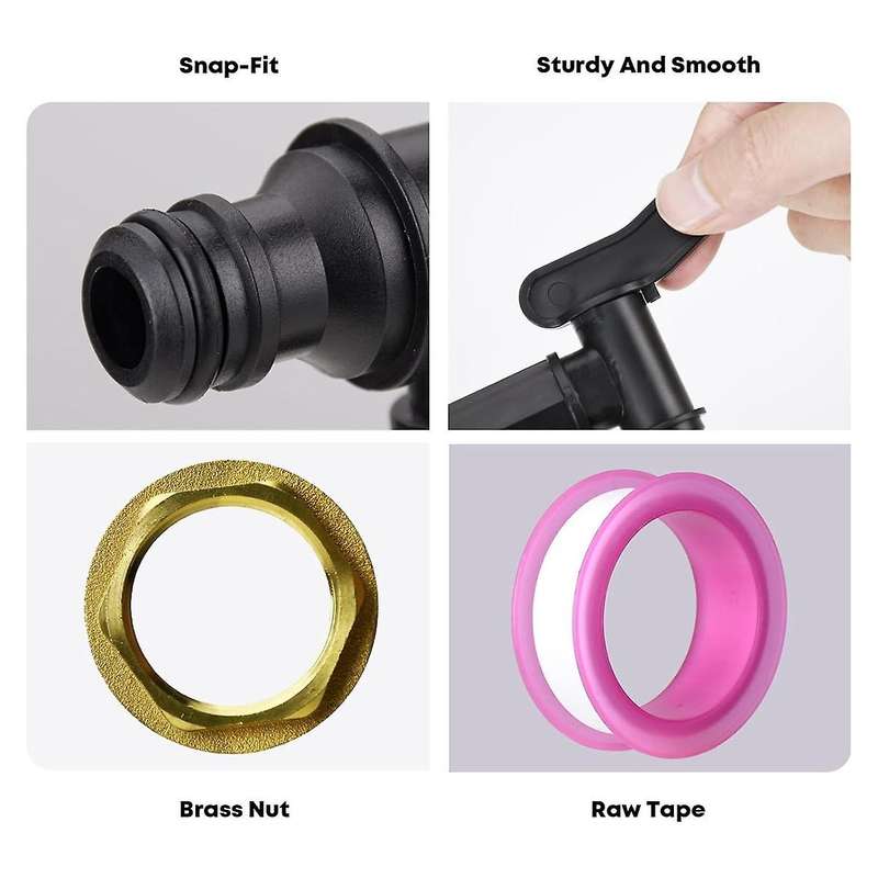 3/4in Water Butt Tap Plastic Snap-Fit Hosepipe Rain Barrel Water Butts BSP Thread Replacement Water