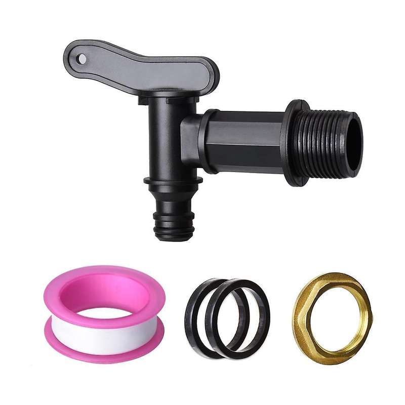 3/4in Water Butt Tap Plastic Snap-Fit Hosepipe Rain Barrel Water Butts BSP Thread Replacement Water