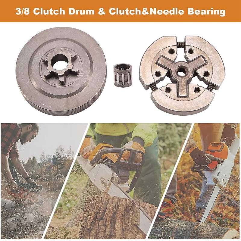 3/8 Clutch Drum & Clutch & Needle Bearing Fit for Chinese Chainsaw 3800
