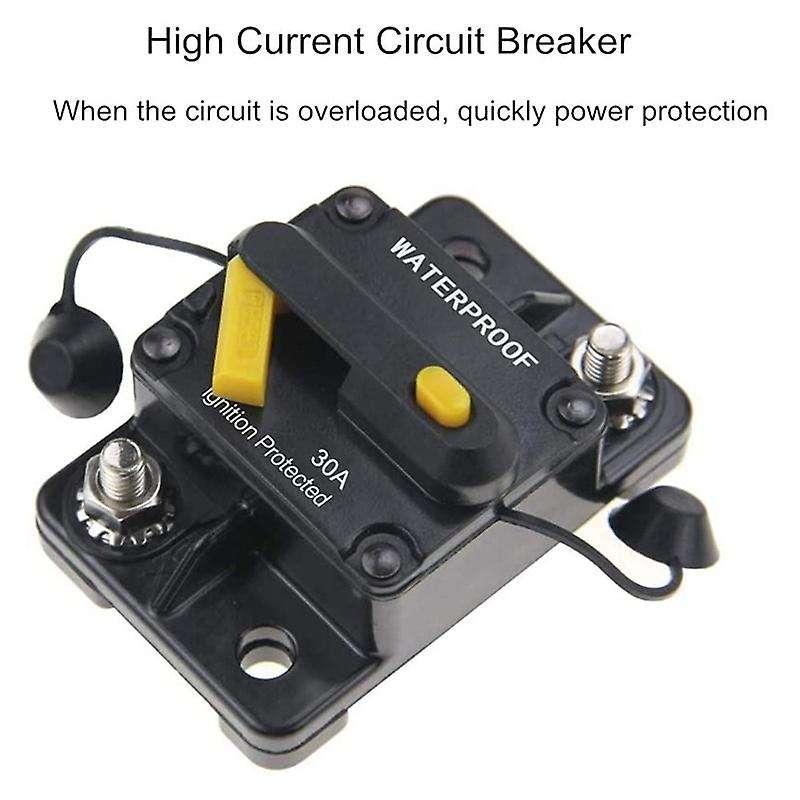 30 Amp Circuit Breaker 12V- 48V DC Manual Reset for Trolling Motor Rv Marine Boat Vehicles System Pr