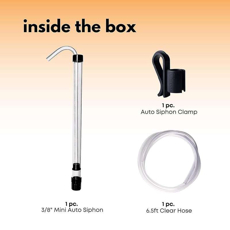 3/8In Auto Siphon with Clamp 6.5' Ft Hose Bottling Siphoning Kit with Food Grade Free Plastic Tubing