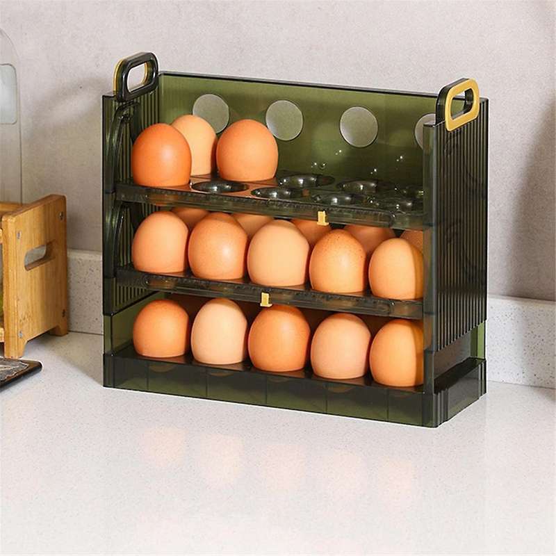 30 Grids Egg Storage Box Egg Case Holder Large Capacity Egg Tray Organizer with Handle Egg Container
