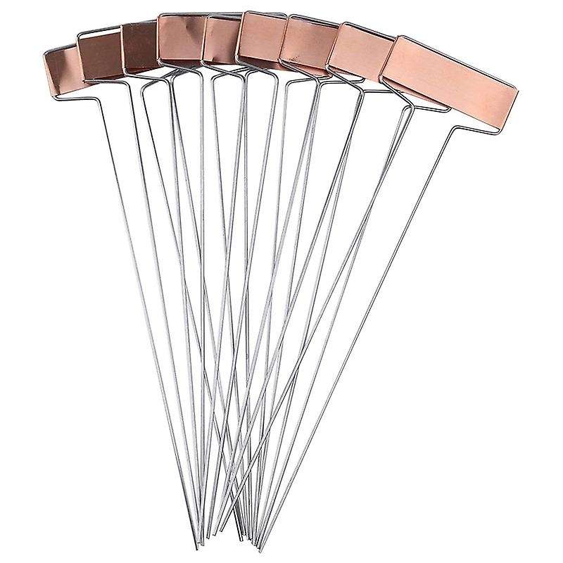 30 Pack 10 Inch High Copper Plate Metal Plant Labels Garden Stake Tags Reusable Planting Gardening