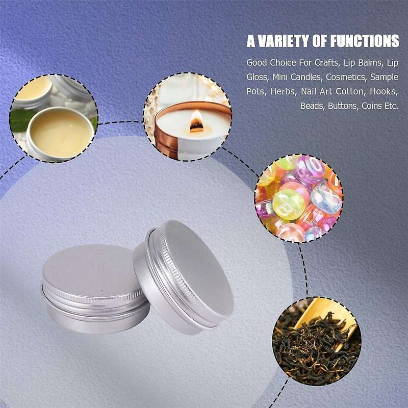 30 Pack Screw Top Lip Balm Tins Containers Lids (1oz)