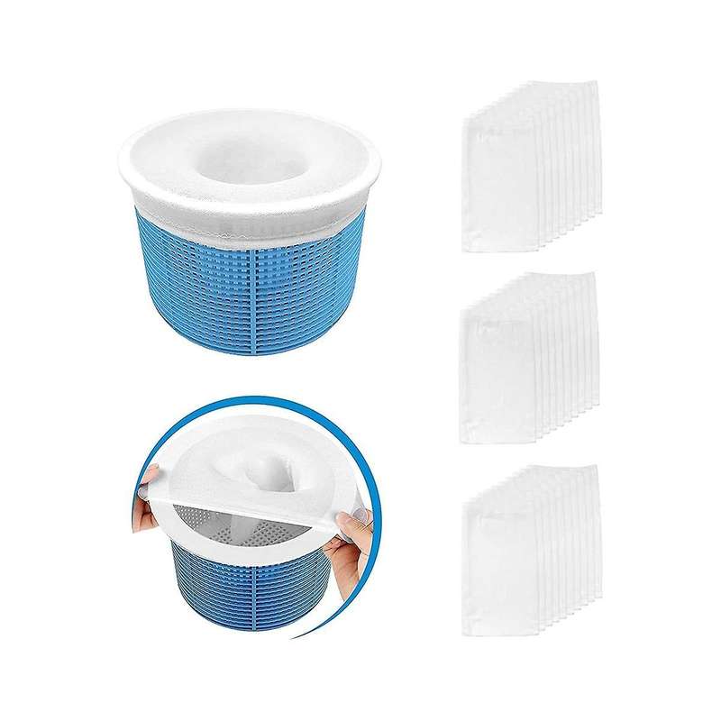 30 Pack Reusable Pool Filter Basket Socks Excellent Savers for Pool Filters, Baskets and Skimmers