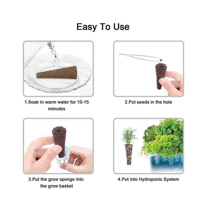 30 Pack Seed Plant Grow Sponges, -friendly Plant Growing Plugs Sponges for Plants Growth