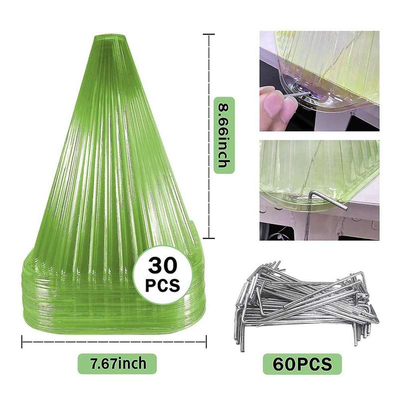 30 Pack Garden Plants Cloches,reusable Bell Plant Cover,plant Covers Protectors From Animals Snails