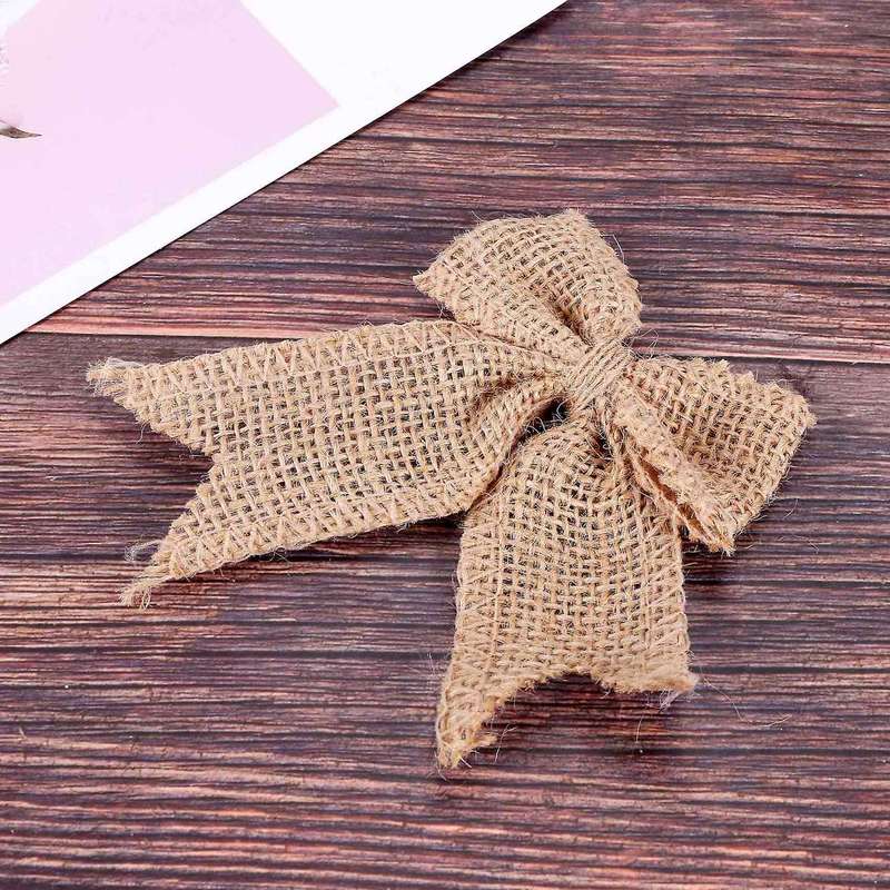 30 Pcs Burlap Bows Burlap Bow Knot Handmade Burlap for Christmas Decorate Tree Festival Holiday Part
