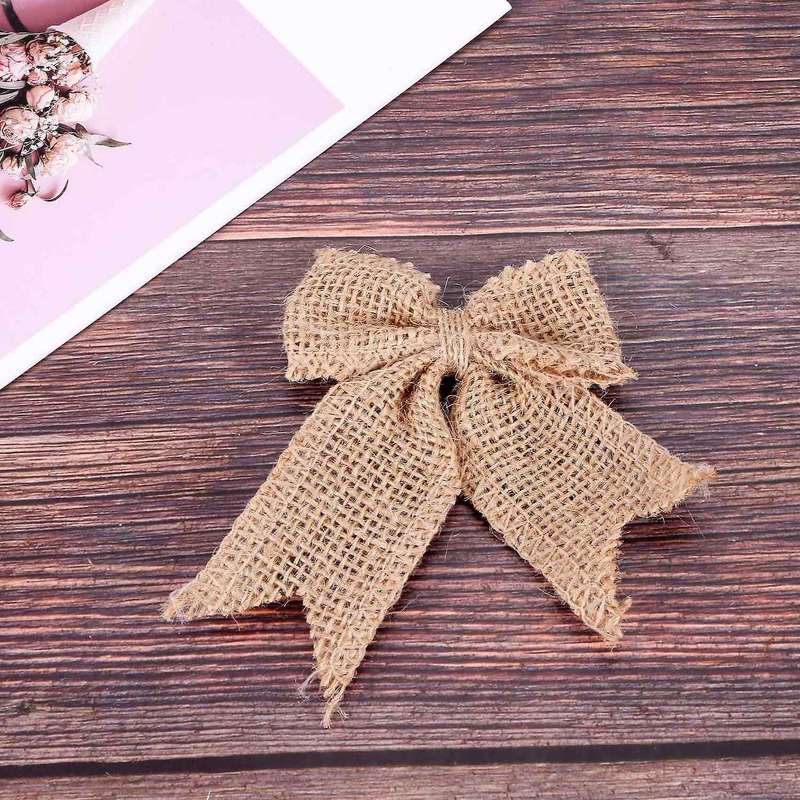 30 Pcs Burlap Bows Burlap Bow Knot Handmade Burlap for Christmas Decorate Tree Festival Holiday Part