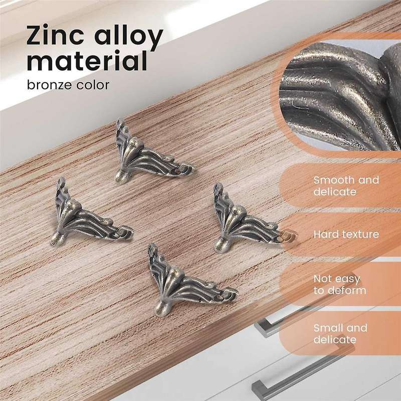30 Pcs Antique Jewelry Box Feet Leg Wood Case Corner Protector Decorative Furniture Legs for Diy Je