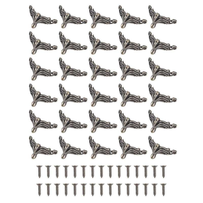 30 Pcs Antique Jewelry Box Feet Leg Wood Case Corner Protector Decorative Furniture Legs for Diy Je