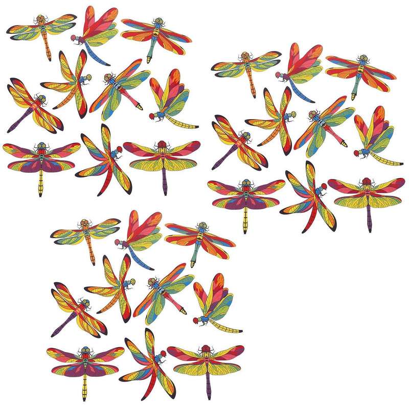 30 Pcs Dragonfly Window Clings Anti-collision Window Clings Decals to Prevent Bird Strikes On Windo
