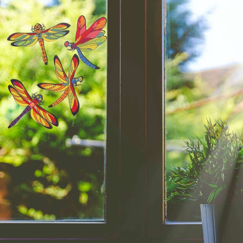 30 Pcs Dragonfly Window Clings Anti-collision Window Clings Decals to Prevent Bird Strikes On Windo