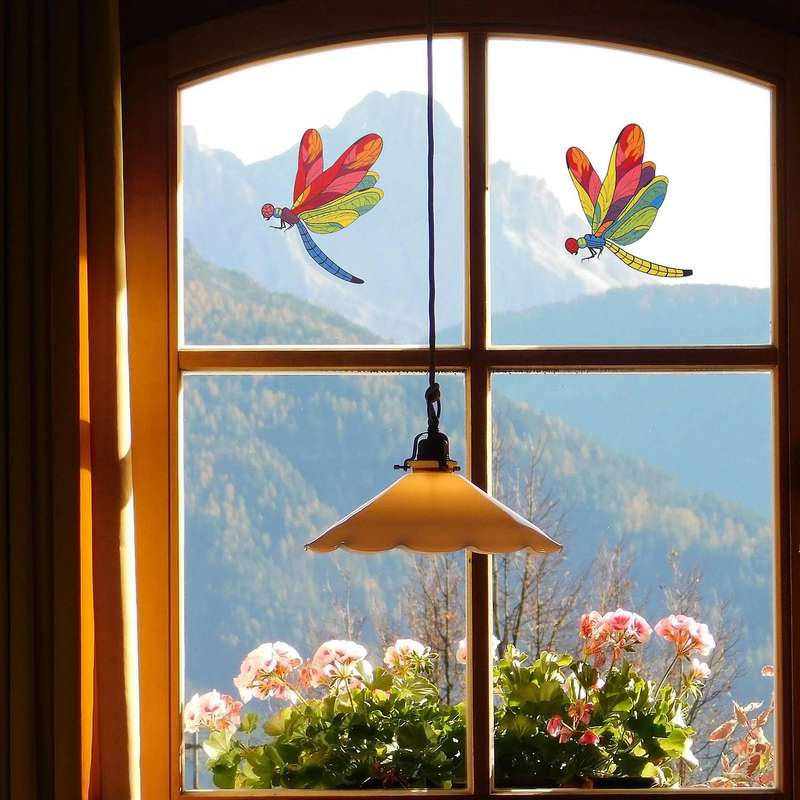 30 Pcs Dragonfly Window Clings Anti-collision Window Clings Decals to Prevent Bird Strikes On Windo