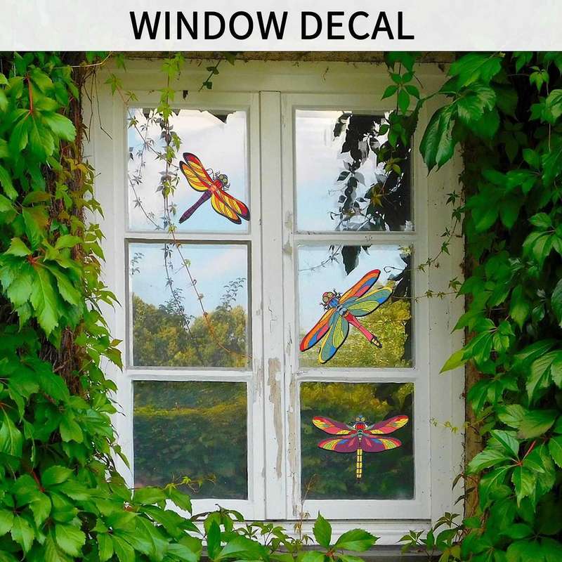 30 Pcs Dragonfly Window Clings Anti-collision Window Clings Decals to Prevent Bird Strikes On Windo