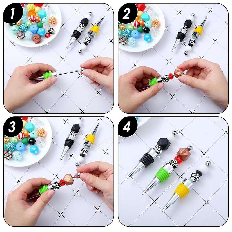30 Pcs Beadable Wine Stoppers for Wine Bottles Decorative Beaded Wine Bottle Stopper for Beverage Gi