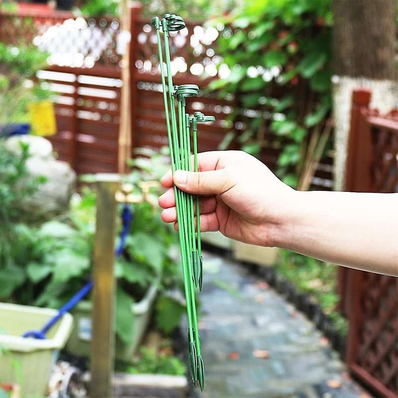 30 Pcs Plant Support Stakes with 30 Pcs Plant Clips Garden Floral Flower Support Single Stem Suppor