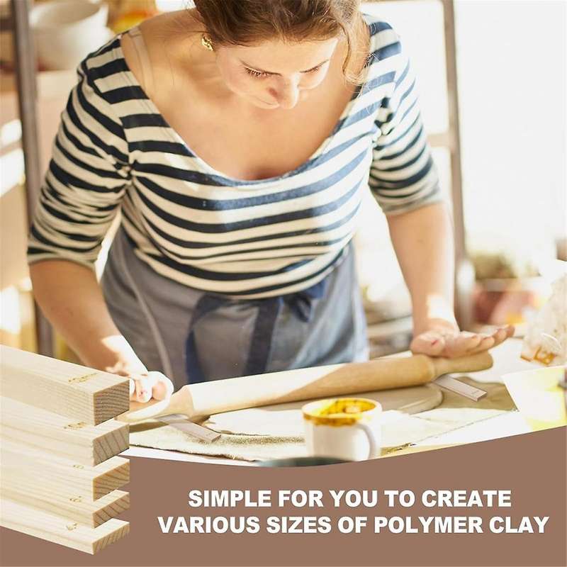 30 Piece Pottery Teaching Rolling Clay Sticks Wooden Clay Roller Guide Clay Tools Wooden Rolling Pin