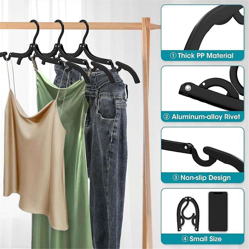 30 Pcs Travel Hangers Portable Foldable Travel Hanger Organizer, Accessories Essentials for Travelin