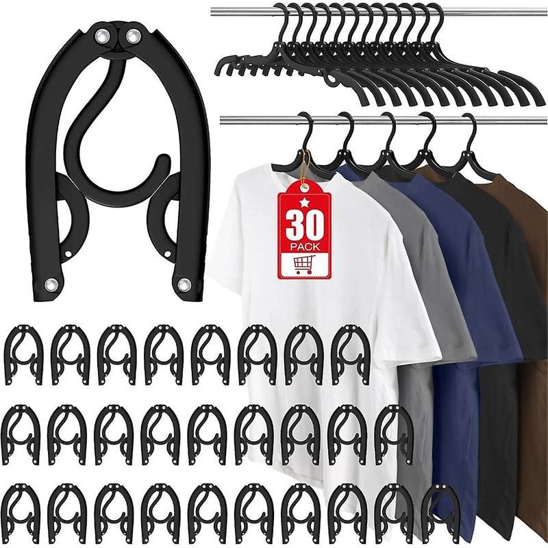 30 Pcs Travel Hangers Portable Foldable Travel Hanger Organizer, Accessories Essentials for Travelin