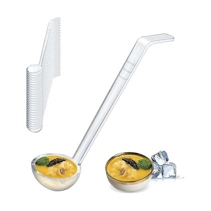 30 Pieces Clear Small Ladles for Sauce Long Punch Plastic Dressing and Sauces Ladles