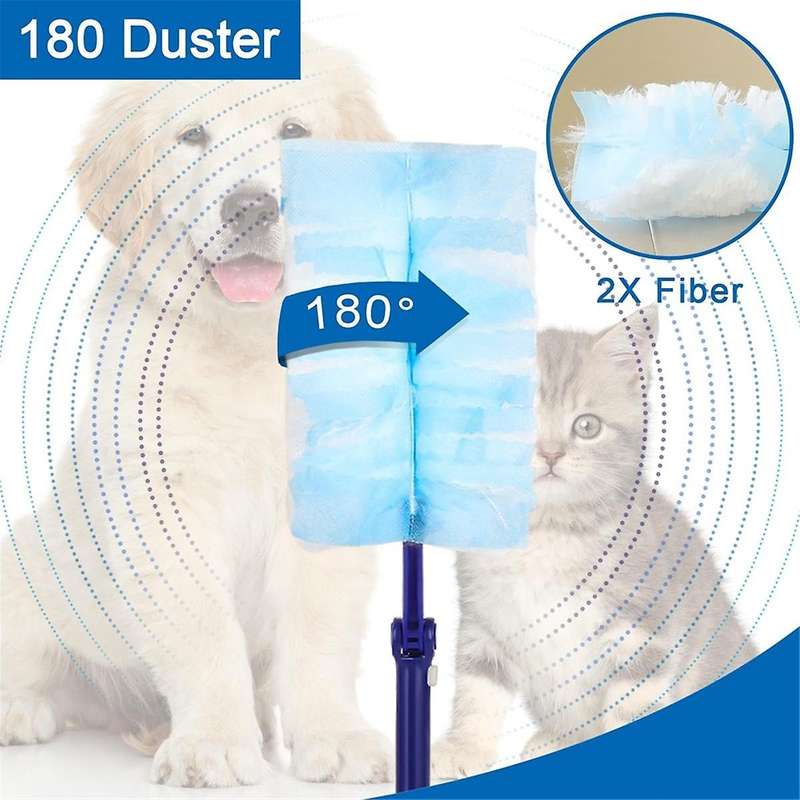 30 Pieces Duster Refills with 2 Long Handle, Disposable Duster Refills Compatible for