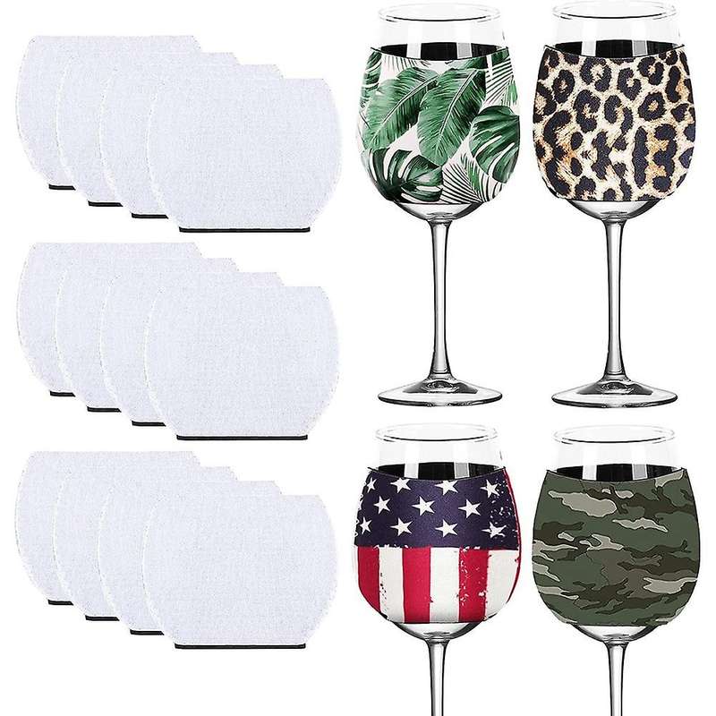 30 Pieces of Sublimation Blank Products-Wine Glass Sublimation Neoprene Insulation Cover, DIY Sublim