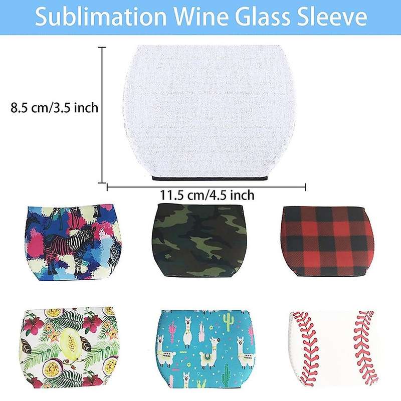 30 Pieces of Sublimation Blank Products-Wine Glass Sublimation Neoprene Insulation Cover, DIY Sublim