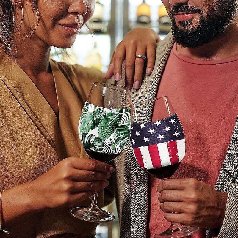 30 Pieces of Sublimation Blank Products-Wine Glass Sublimation Neoprene Insulation Cover, DIY Sublim