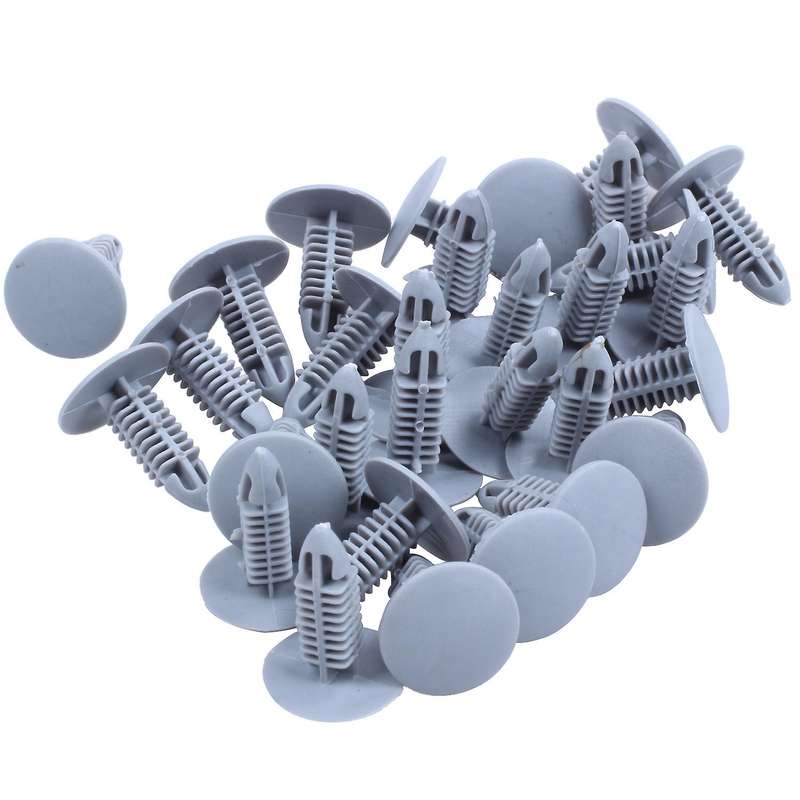 30 Pieces Plastic fastening screws Gray Flange Fender Bumpers Clips Compatible 6mm x 6.7mm Hole