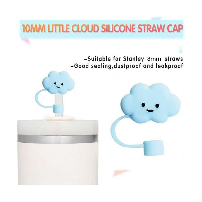 30&40Oz Tumbler Straw Cover 8mm Cloud Shape Straw Covers Cap Cute Silicone Cloud Straw Covers, Straw