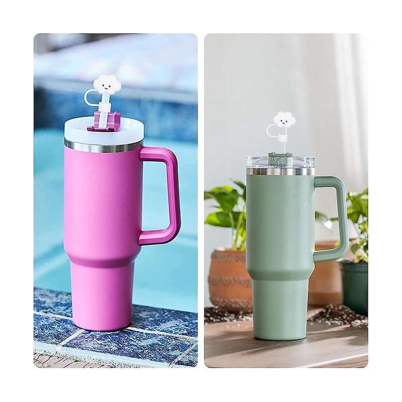 30&40Oz Tumbler Straw Cover 8mm Cloud Shape Straw Covers Cap Cute Silicone Cloud Straw Covers, Straw
