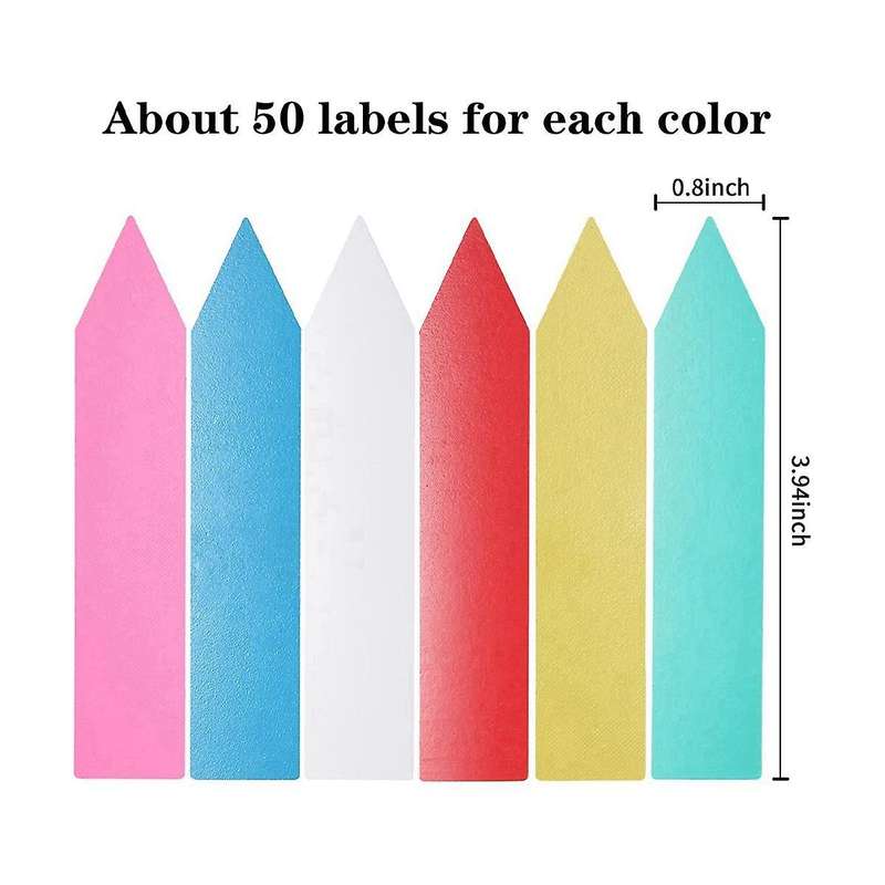 300 Pcs Plastic Plant Nursery Garden Labels 6 Colors 4 Inch Pot Marker Garden Stake Tags Waterproof