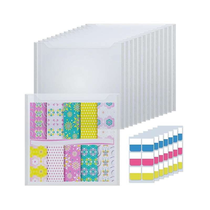 30.48x30.48cm Paper Storage, 50pcs Clear Scrapbook Paper Storage Organizer Box for Paper Drawing Pho