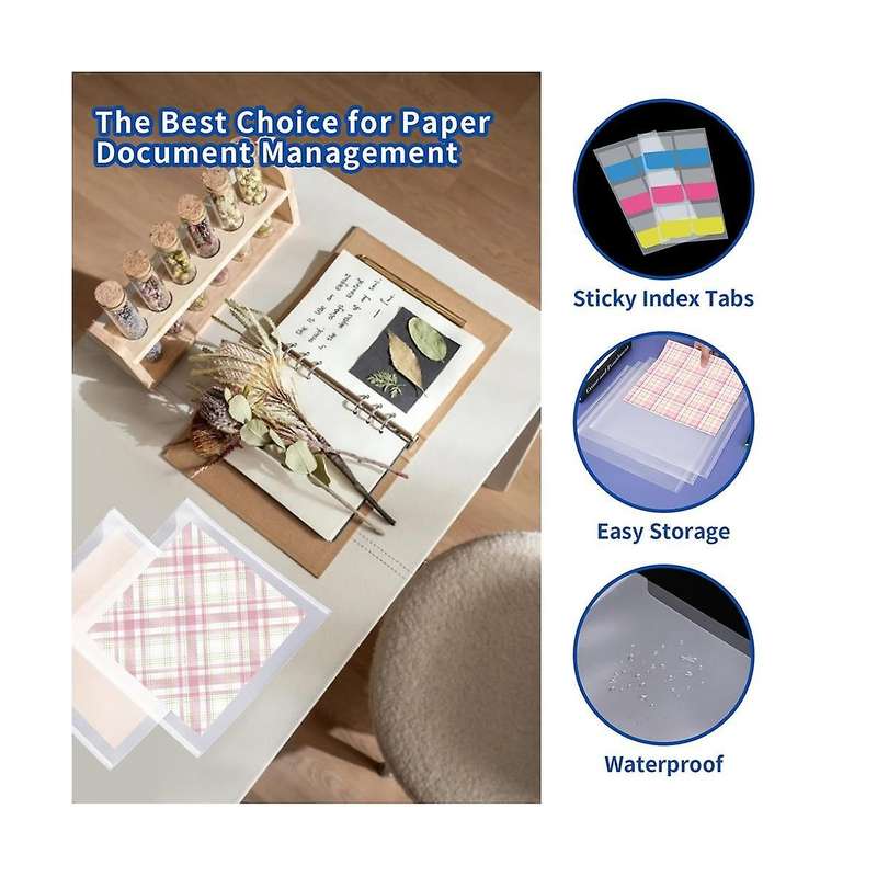 30.48x30.48cm Paper Storage, 50pcs Clear Scrapbook Paper Storage Organizer Box for Paper Drawing Pho