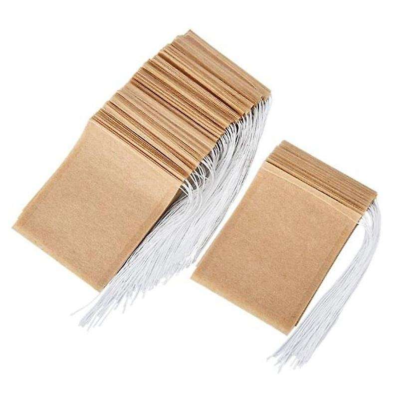 300 Pcs Tea Filter Bag Disposable Paper Tea Bag with Drawstring Unbleached Paper, Suitable for Loos