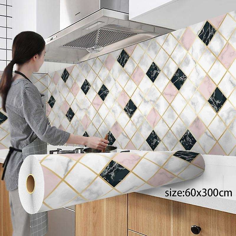 300cm Wallpapers Aluminum Coating Waterproof Room Kitchen Self Adhesive Contact Wall Stickers Home