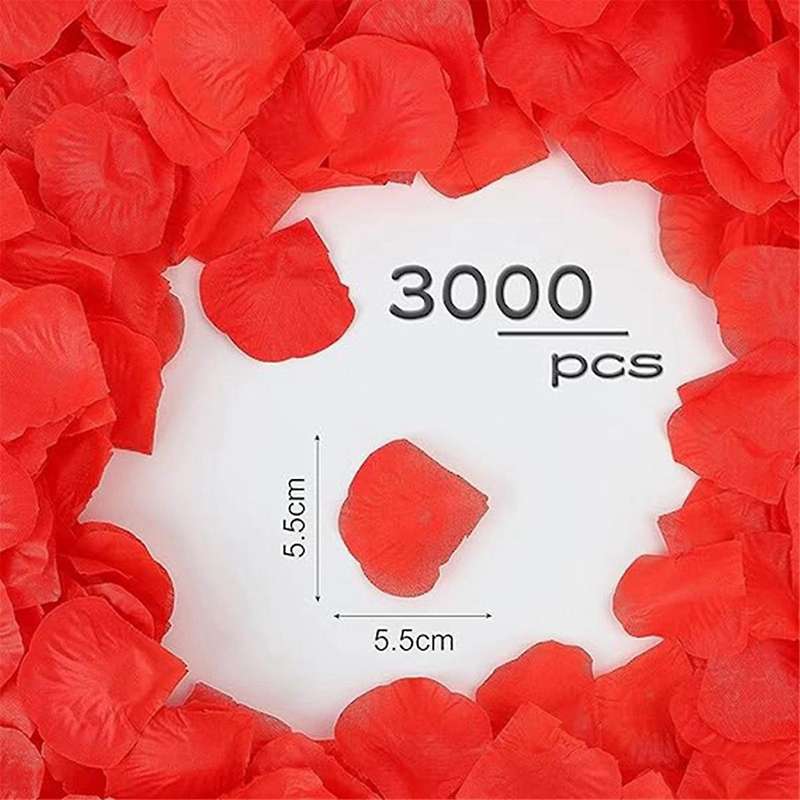 3000PCS Rose Petals, Flower,Rose Petals for Bed & Valentines Decorations,Marry Me Decorations,Artifi