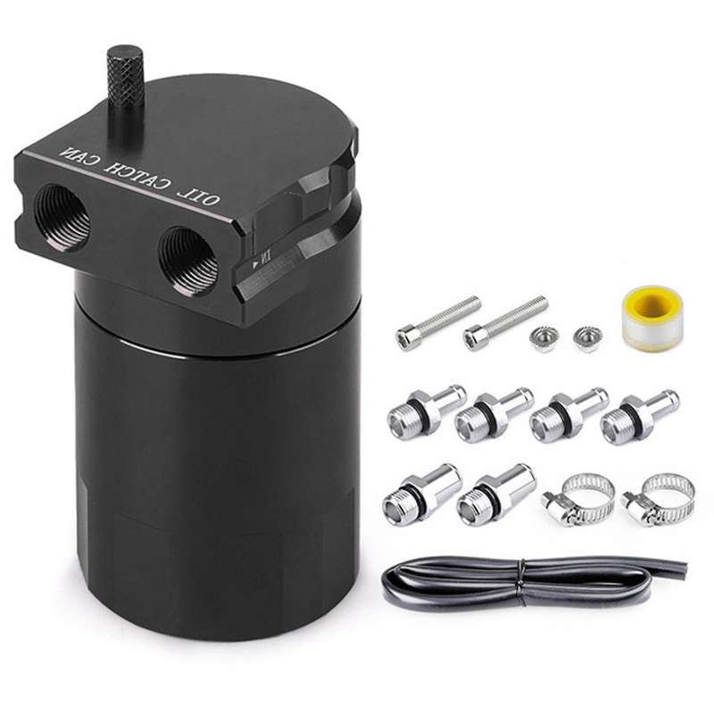 300ML Car Modification Parts, Oil Breathable Pot with Filter, Aluminum Baffle Exhaust Oil Pot