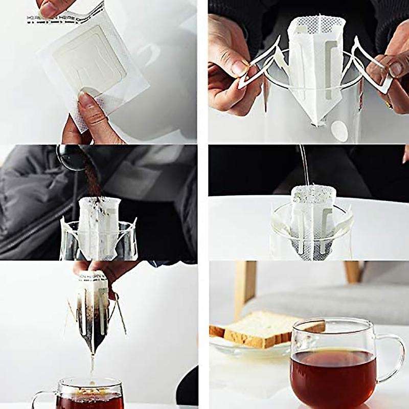 300pcs Drip Coffee Filter Bag Portable Hanging Ear Style Coffee Paper Home Office Travel Brew Coffe