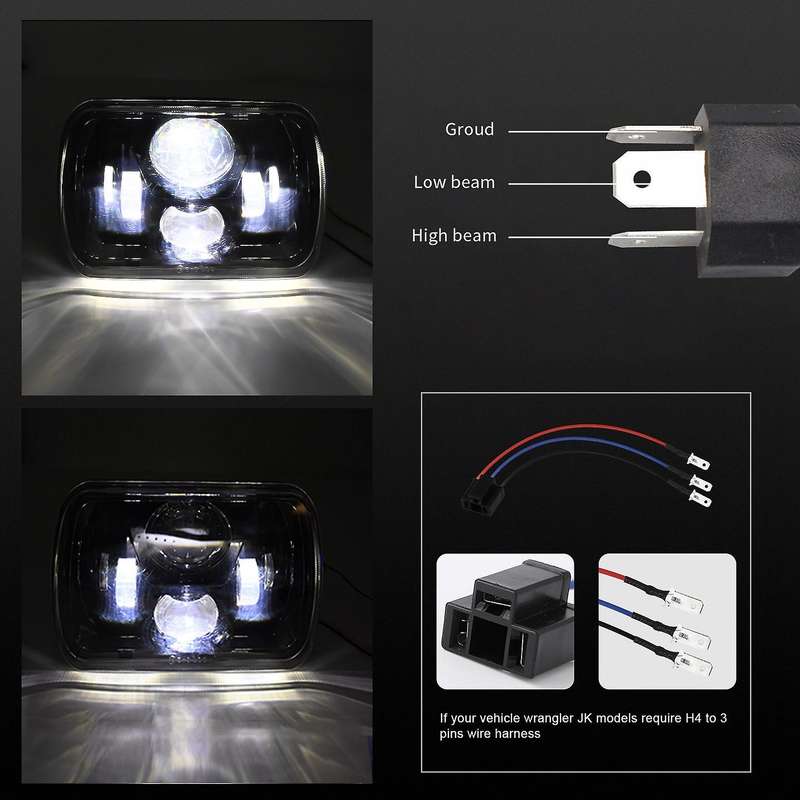 300W 30000LM 7Inch H4 Led Headlight High Low Beam for Wrangler SUV Truck Offroad Motorcycle Waterpro