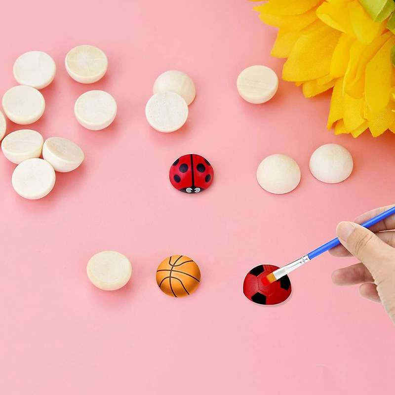 300pcs Split Wood Balls Unfinished Half Wooden Balls Half Round Craft Balls for Diy Craft Arts 15mm