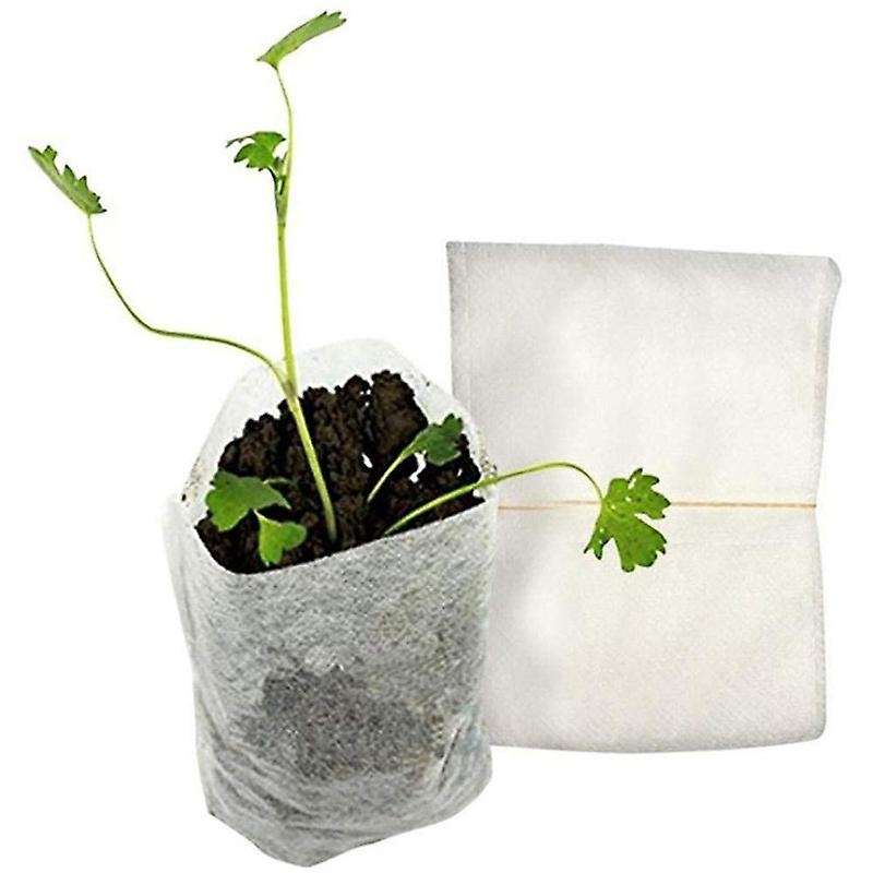 300pcs Non-woven Biodegradable Nursery Bags Plant Grow Bags Fabric Seedling Pots Nursing Raising Gr
