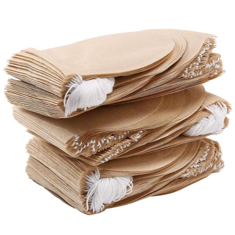 300pcs Tea Filter Bags, Disposable Tea Filter Bags Paper Tea Infuser Drawstring Empty Tea Bags For