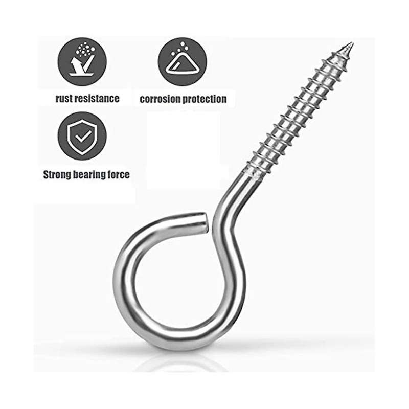 304 Stainless Steel Sheep Eye Nail Sheep Eye Self-tapping Nail Hook with Ring Screw Hand Twist Ring