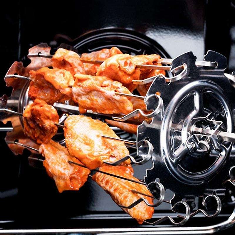 304 Stainless Steel Rotating Grill Skewers BBQ Grill Cage Fryer Lamb Skewers Grill Electric Oven Acc