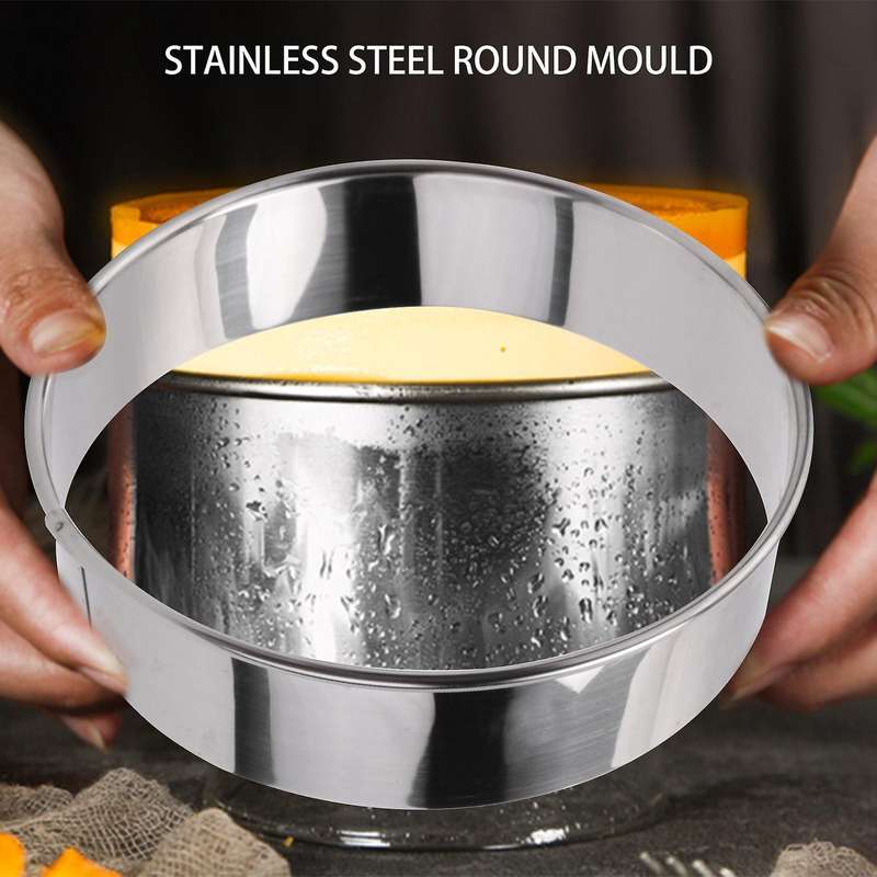 304 Stainless Steel Round Cake Mould Rolling Mousse Ring Fondant Donut 12-Piece Biscuit Mould