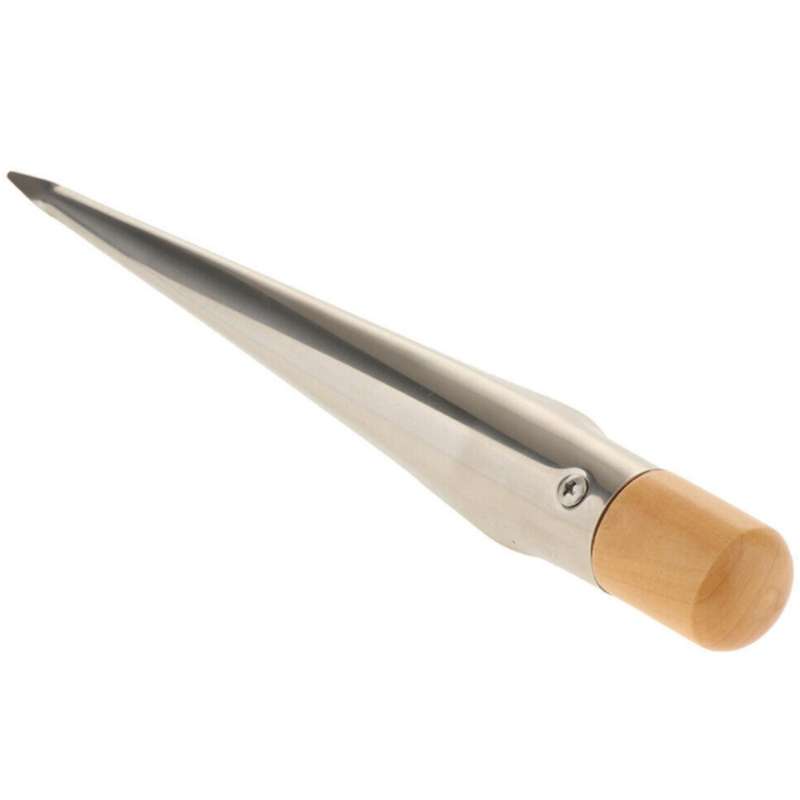 304 Stainless Steel Swedish Style Rope Splicing Spike with Wood Handle for Yacht Speedboat