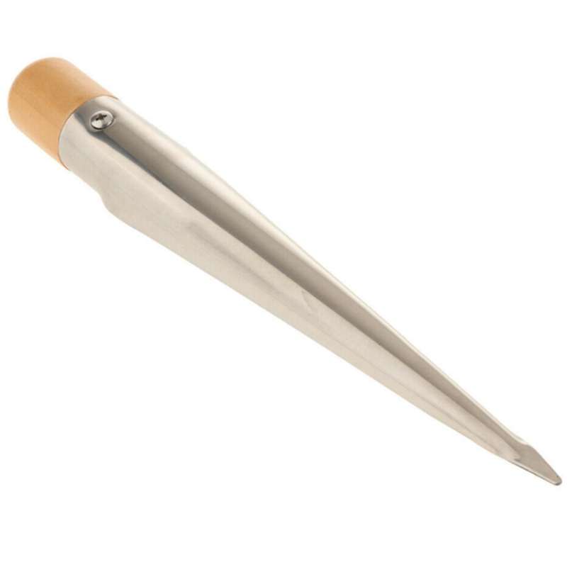 304 Stainless Steel Swedish Style Rope Splicing Spike with Wood Handle for Yacht Speedboat