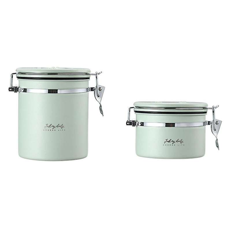 304 Stainless Steel Storage Jar with Lid Coffee Beans Tea Spice Oatmeal Sealing Organizer Kitchen Dr